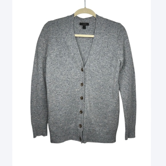 J. Crew 100% Merino Wool V-Neck Cardigan Sweater Gray Size S - Picture 1 of 5